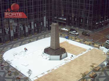 PPG’s Popular Outdoor ICF Rink Replaced with New Larger Rink utilizing Fortefy Geofoam EPS Blocks from Forte EPS of Ontario...